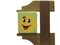 15 20mm Green and Yellow Wooden Rectangle Happy Face Beads - Two Hole Emoji Beads